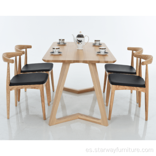 Mesa de comedor de madera maciza de madera nórdica